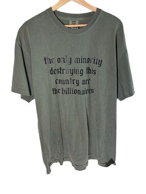 Comfort colors Olive Graphic Crew Neck T-Shirt with Gothic Text